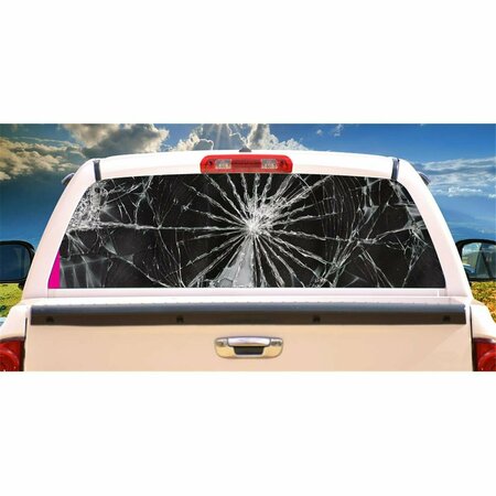 ENTRETENIMIENTO Shattered Rear Window Graphic Suv View Thru Vinyl Back Truck Decal EN3257141